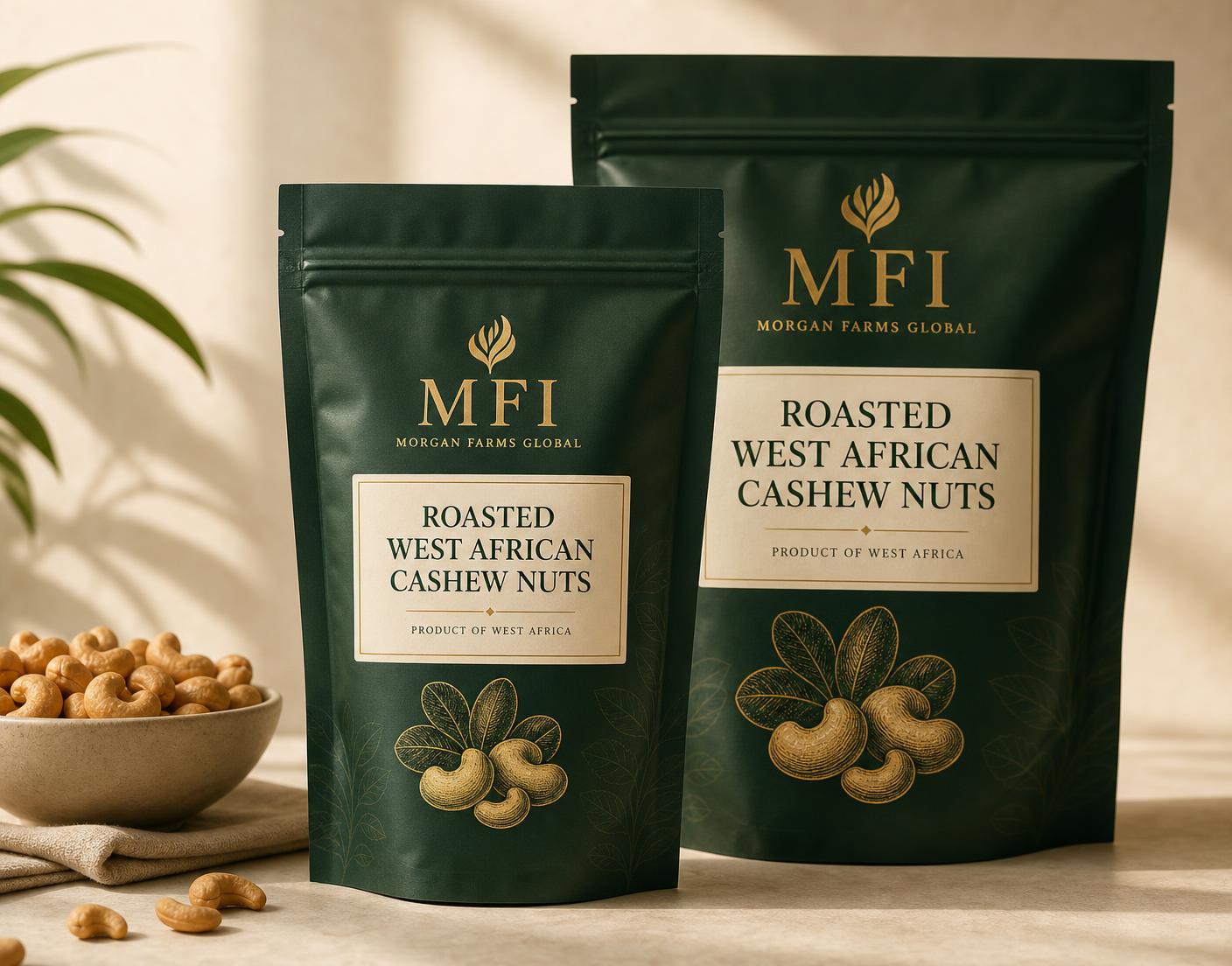 Illustrative MFI-branded West African cashew packaging